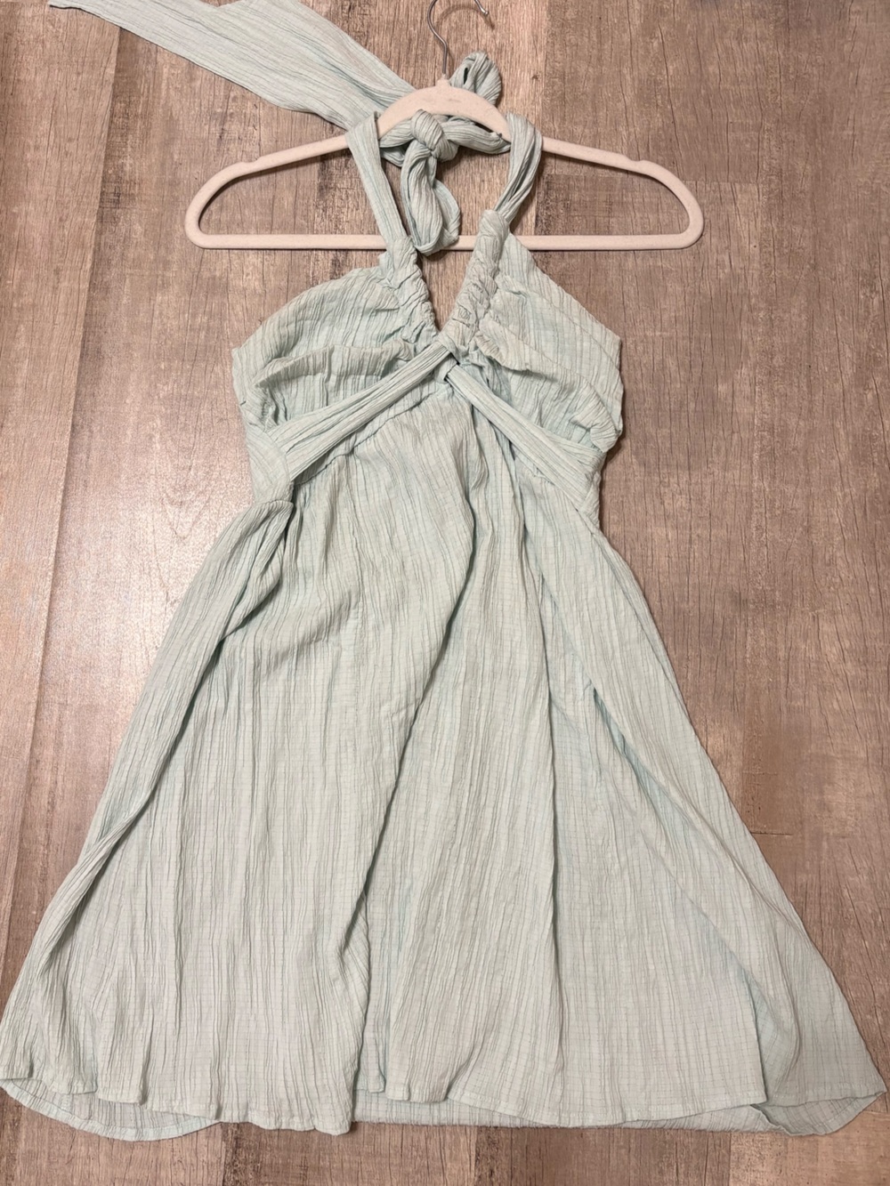 Light Mint Green Halter Mini Dress